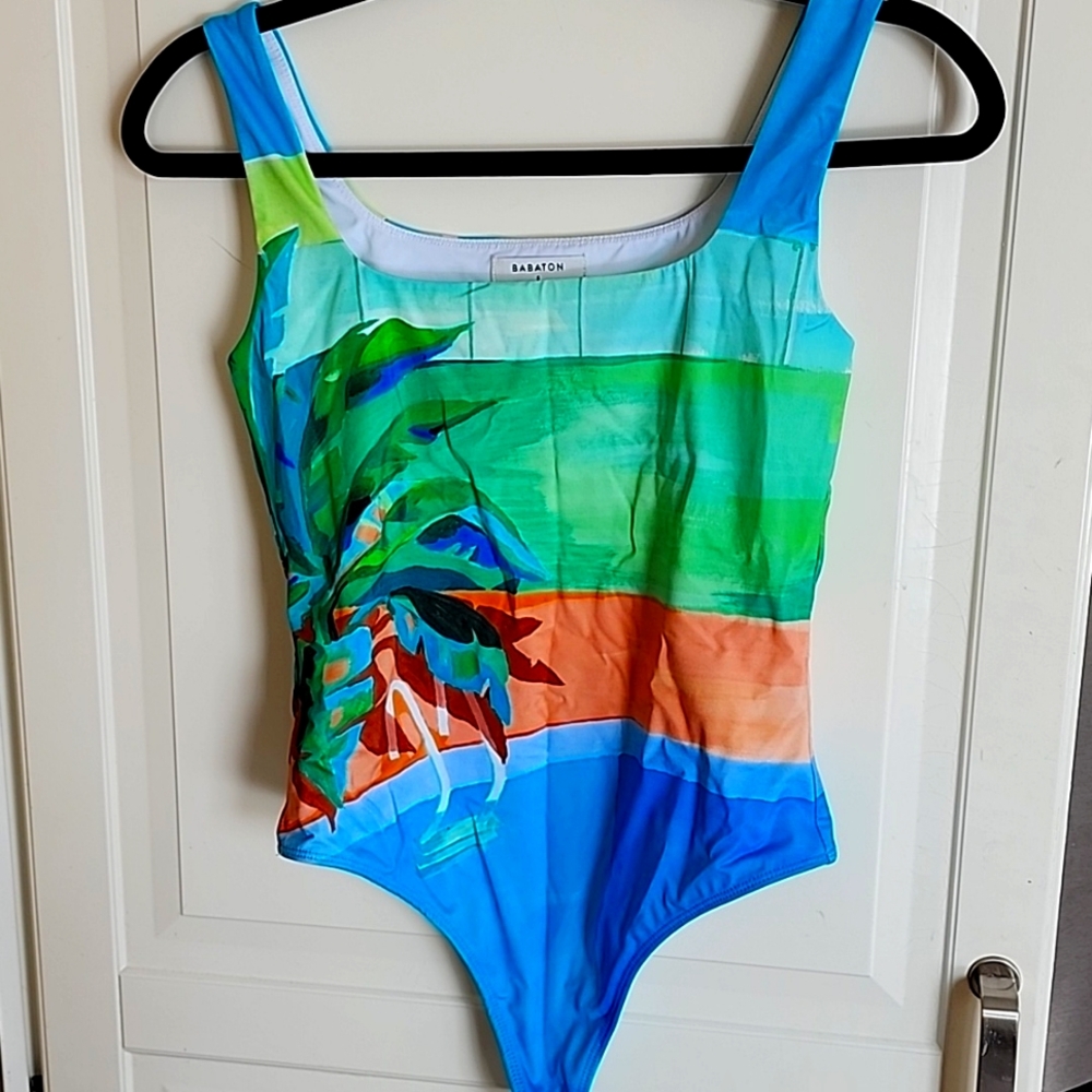 Babaton square neck one piece swimsuit